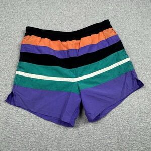 Vtg St. John's Bay Color Block Swim Trunks Medium Retro Surf Beach Vacation 80s